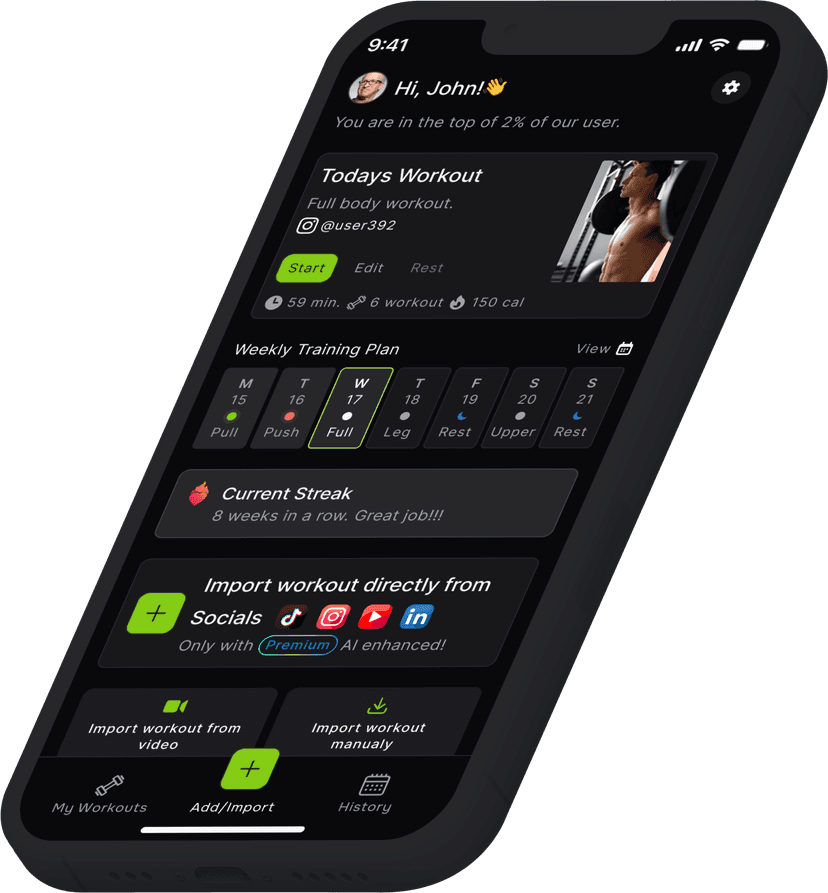Clip2Fit app dashboard