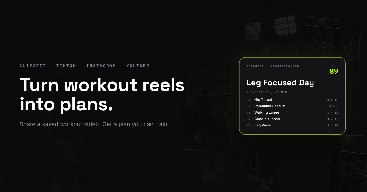 I built Clip2Fit to turn workout videos into plans you can edit and log
