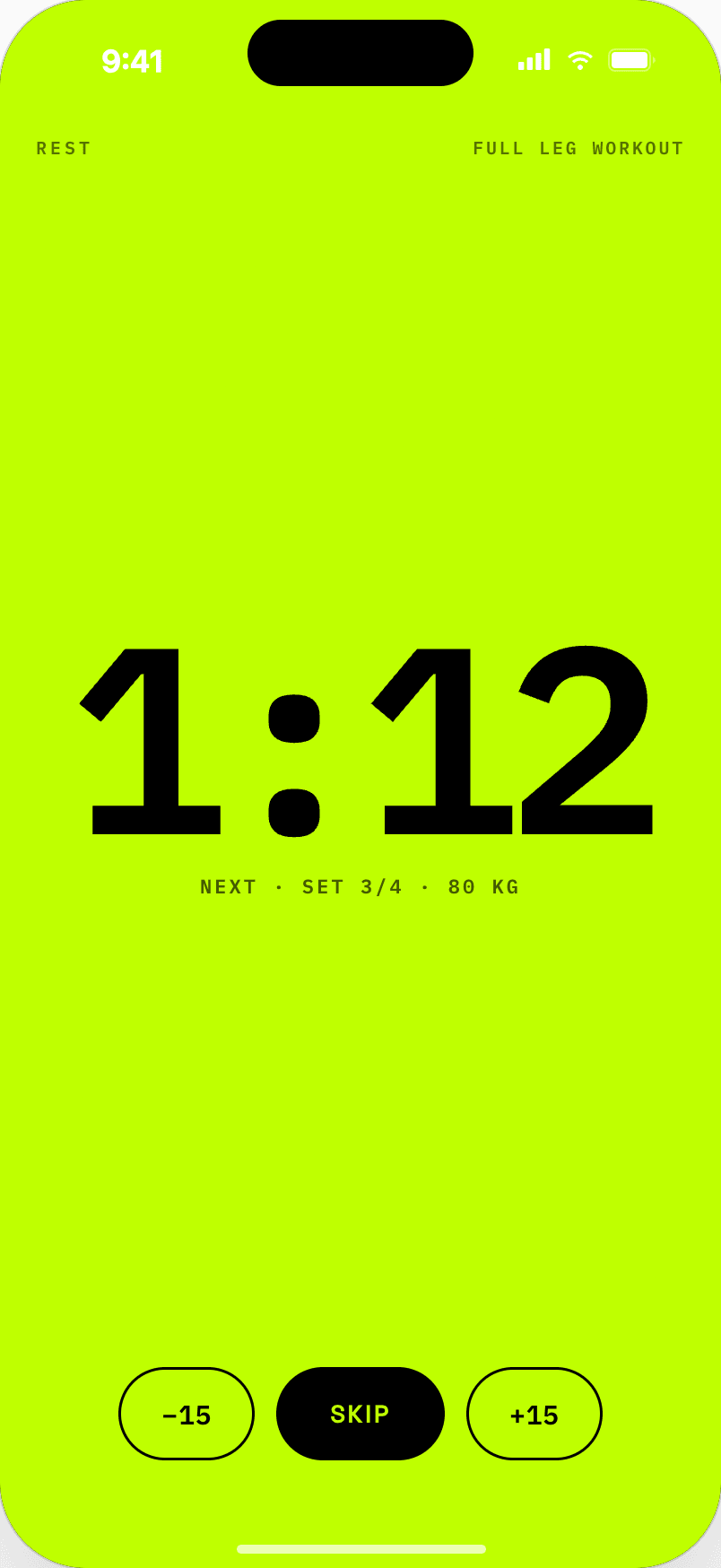 The rest flood — a full-screen volt countdown